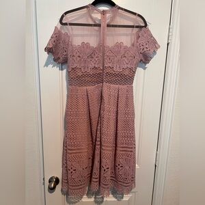 Few Moda Mesh Yoke Crochet Dress